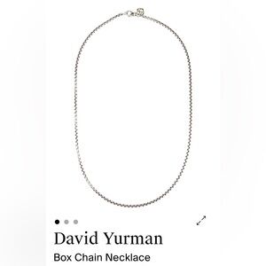 David Yurman Classic Sterling Silver and 14k Box Chain Necklace 18”